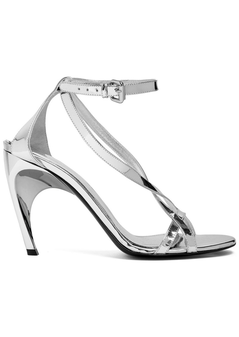 Alexander McQueen 95mm Armadillo Metallic Leather Sandals