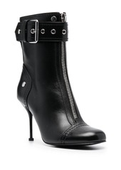 Alexander McQueen buckle-detail 90mm leather boots