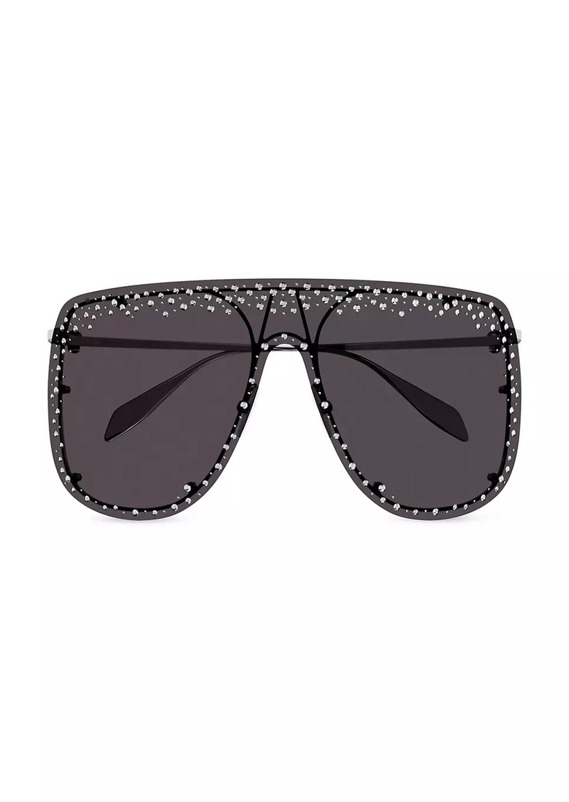 Alexander McQueen 99MM Embellished Mask Sunglasses