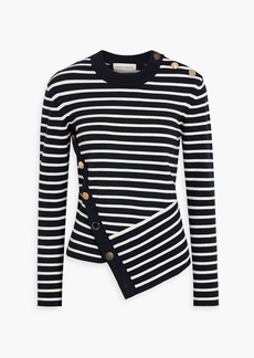 Alexander McQueen - Asymmetric striped wool-blend sweater - Blue - S