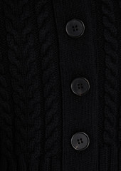 Alexander McQueen - Cropped cable-knit wool and cashmere-blend cardigan - Black - M