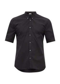 Alexander Mcqueen - Cotton-blend Poplin Short-sleeved Shirt - Mens - Black