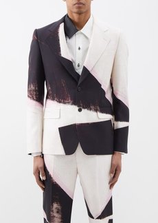 Alexander Mcqueen - Double Diamond Printed Suit Jacket - Mens - Black Multi