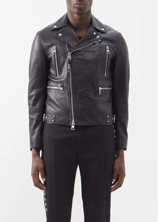 Alexander Mcqueen - Essential Leather Biker Jacket - Mens - Black