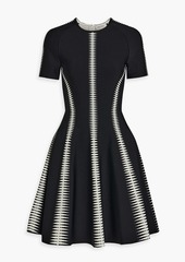 Alexander McQueen - Flared jacquard-knit mini dress - Black - XXS