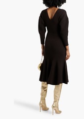 Alexander McQueen - Flared ribbed wool and cashmere-blend midi dress - Brown - XS