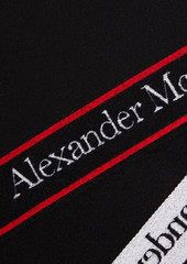 Alexander McQueen - Fringed logo-print wool and cashmere-blend scarf - Black - OneSize