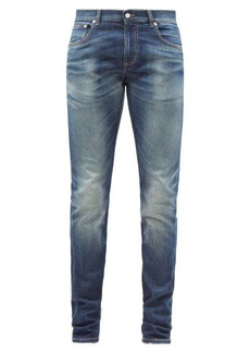 Alexander Mcqueen - Graffiti-embroidered Slim-leg Jeans - Mens - Denim