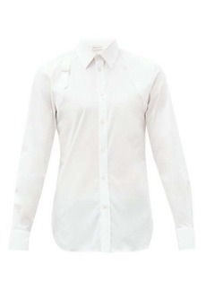 Alexander Mcqueen - Harness Piqué-panelled Cotton-blend Poplin Shirt - Mens - White