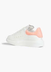 Alexander McQueen - Larry croc-effect and smooth leather sneakers - Orange - EU 41