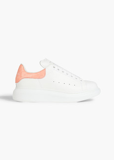 Alexander McQueen - Larry croc-effect and smooth leather sneakers - Orange - EU 35