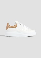 Alexander McQueen - Larry glittered leather sneakers - White - EU 41