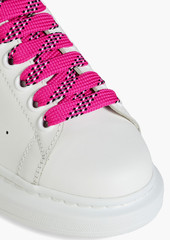 Alexander McQueen - Larry rubber-trimmed leather sneakers - Pink - EU 35