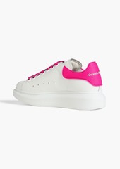 Alexander McQueen - Larry rubber-trimmed leather sneakers - Pink - EU 35