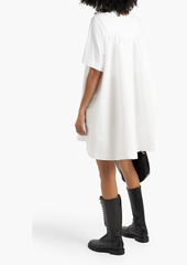 Alexander McQueen - Logo-embroidered cotton-jersey and faille mini dress - White - IT 44