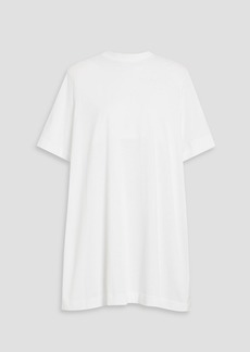 Alexander McQueen - Logo-embroidered cotton-jersey and faille mini dress - White - IT 44
