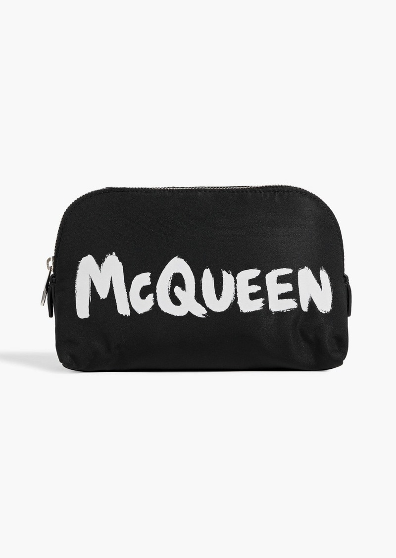 Alexander McQueen - Logo-print faille cosmetics case - Black - OneSize