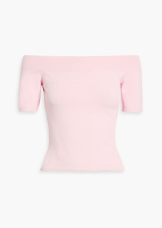 Alexander McQueen - Off-the-shoulder stretch-knit top - Pink - XXS