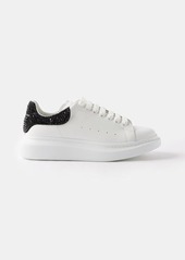 Alexander Mcqueen - Oversized Crystal-embellished Leather Trainers - Mens - White Black