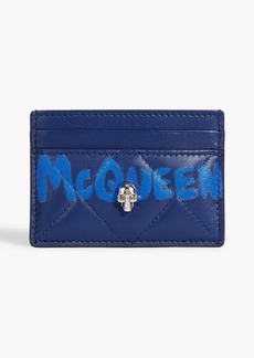 Alexander McQueen - Skull quilted logo-print leather cardholder - Blue - OneSize