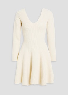 Alexander McQueen - Ribbed wool and cashmere-blend mini dress - White - XXS