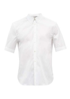Alexander Mcqueen - Short-sleeved Cotton-blend Poplin Shirt - Mens - White