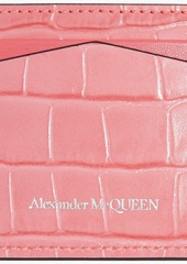 Alexander McQueen - Skull croc-effect leather cardholder - Orange - OneSize