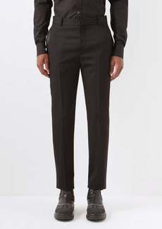 Alexander Mcqueen - Slim-leg Wool-grain De Poudre Tuxedo Trousers - Mens - Black