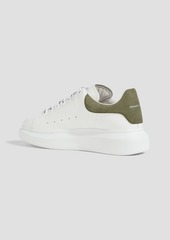 Alexander McQueen - Suede-trimmed leather exaggerated-sole sneakers - Green - EU 35