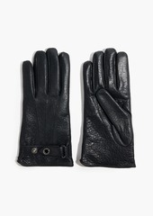Alexander McQueen - Textured-leather gloves - Black - 8.5
