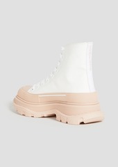 Alexander McQueen - Tread Slick leather ankle boots - White - EU 40