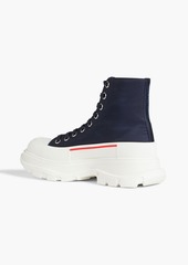 Alexander McQueen - Tread Slick logo-print shell ankle boots - Blue - EU 37