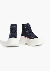 Alexander McQueen - Tread Slick logo-print shell ankle boots - Blue - EU 37