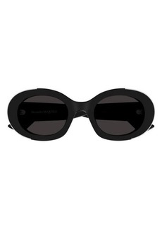 Alexander McQueen 51mm Oval Sunglasses