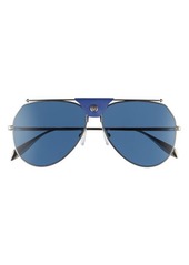 Alexander McQueen 61mm Aviator Sunglasses in Silver/Blue at Nordstrom