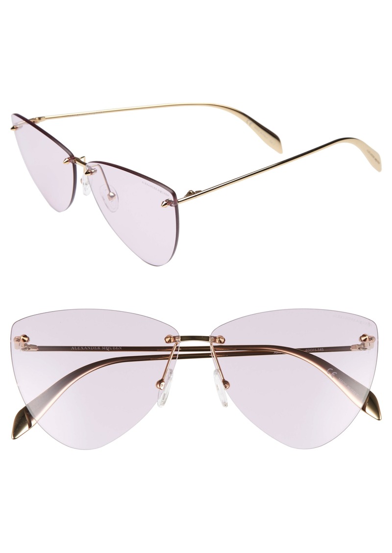 Alexander McQueen 63mm Oversize Rimless Sunglasses