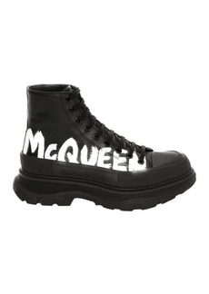 ALEXANDER MCQUEEN and White Tread Slick Ankle Boots