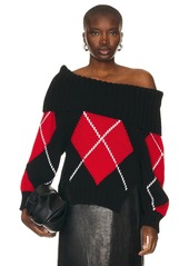 Alexander McQueen Argyle Drop Shoulder Sweater