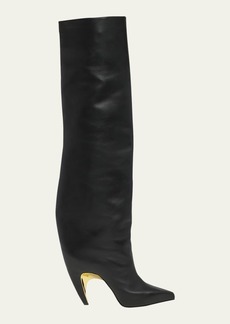 Alexander McQueen Armadillo Leather Over-The-Knee Boots