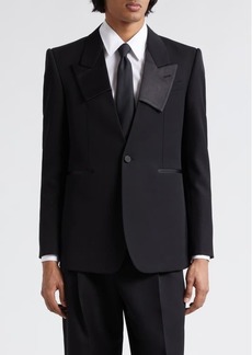 Alexander McQueen Asymmetric Lapel Wool Tuxedo Jacket