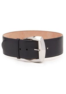 ALEXANDER MCQUEEN Belt with Geometric Buckle in and Antiqued Silver
