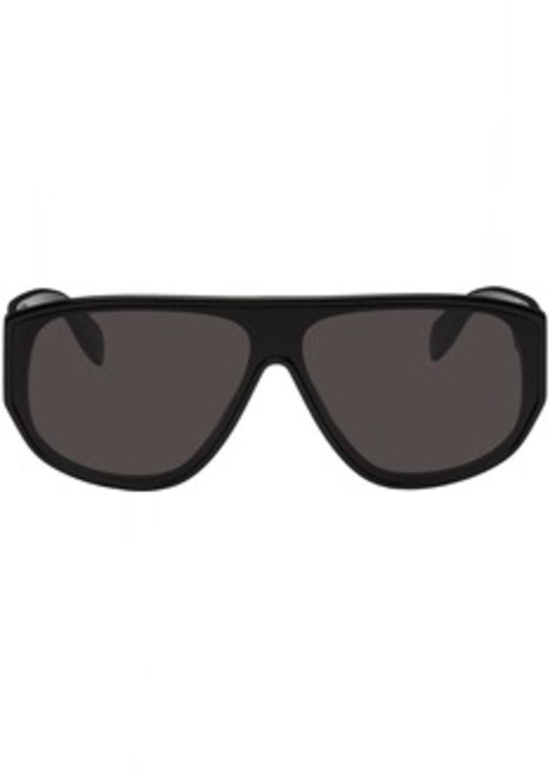 Alexander McQueen Black Graffiti Mask Sunglasses