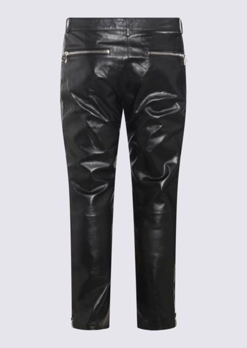ALEXANDER MCQUEEN BLACK LEATHER TROUSERS