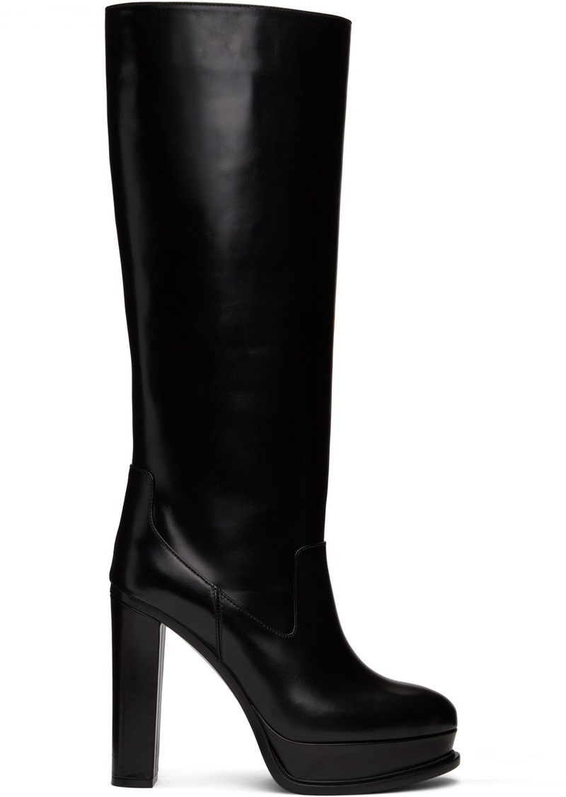 Alexander McQueen Black Pull-On Platform Boots