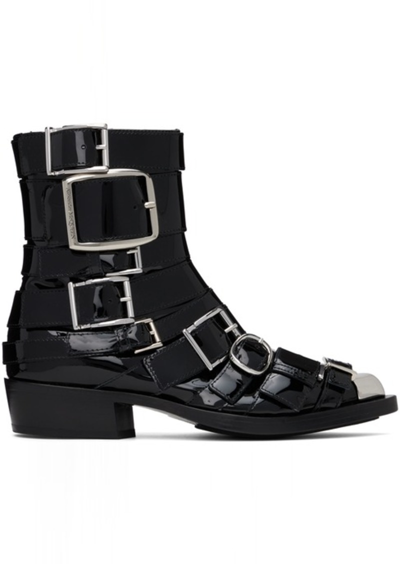 Alexander McQueen Black Punk Buckle Boot