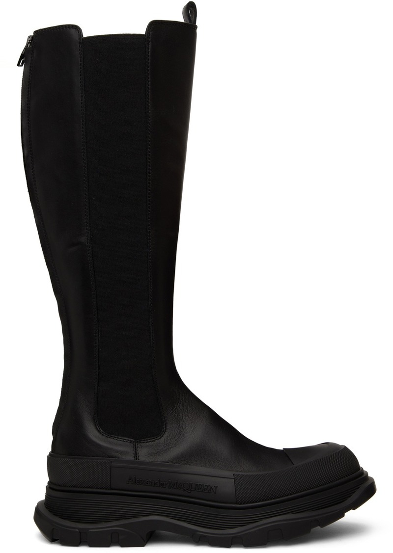 Alexander McQueen Black Tread Slick Boots