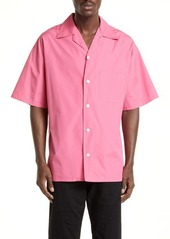 Alexander McQueen Boxy Cotton Short Sleeve Button-Up Camp Shirt