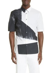 Alexander McQueen Brad Short Sleeve Cotton Button-Down Shirt