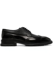 ALEXANDER MCQUEEN Brushed and Textured Leather Derby Shoes