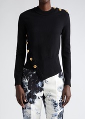 Alexander McQueen Button Detail Asymmetric Sweater